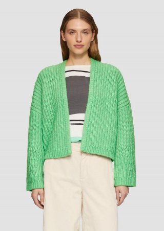 s.Oliver Strickjacke mit weiten Ärmeln im Relaxed Fit - limettengrün