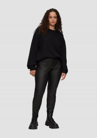 s.Oliver Jeans / Skinny Fit / High Rise / Skinny Leg / Coating - schwarz
