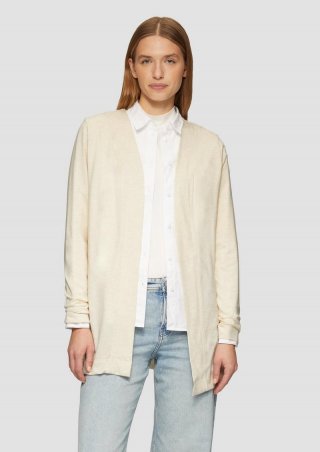 s.Oliver Langer Cardigan mit Glitzergarn - beige