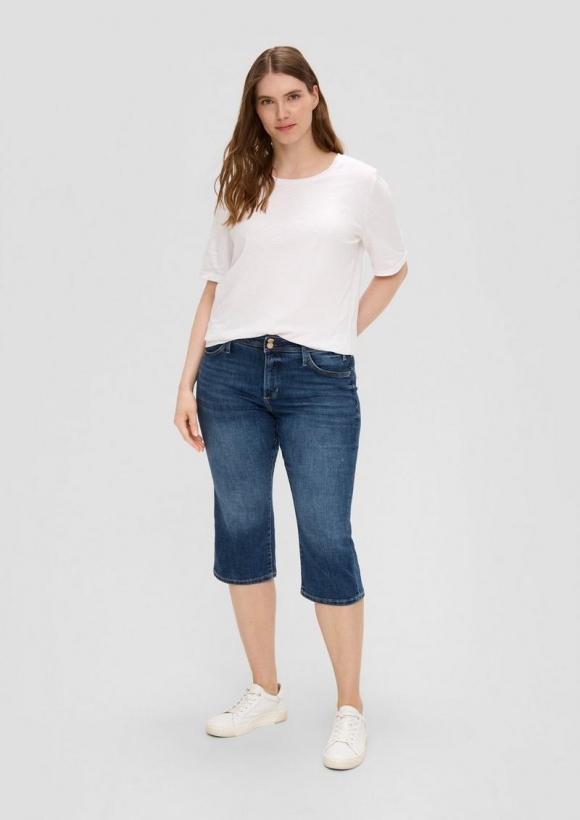 s.Oliver Jeans-Capri / Regular Fit / Mid Rise / Slim Leg - dunkelblau