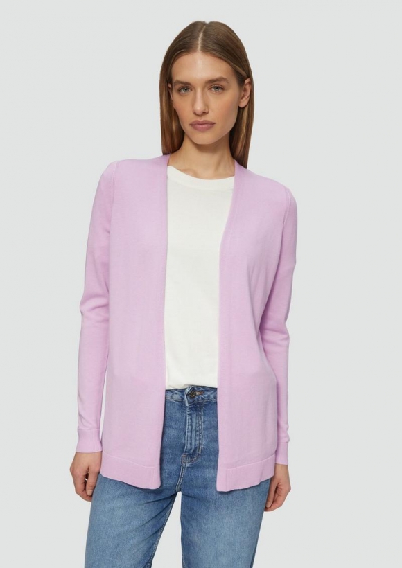 s.Oliver Cardigan aus Viskose-Baumwollmix - lavendel