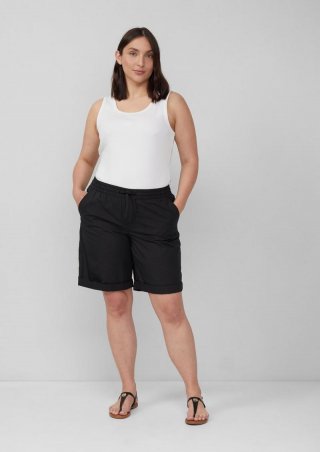 s.Oliver Leichte Shorts aus Baumwollmix im Relaxed Fit - schwarz
