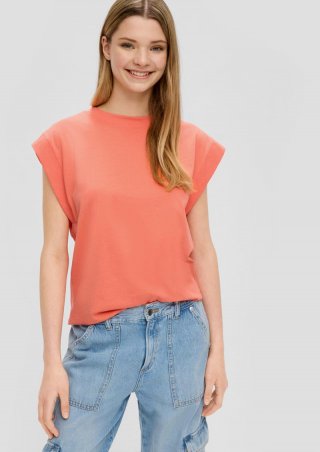 s.Oliver T-Shirt mit Kappärmeln - koralle