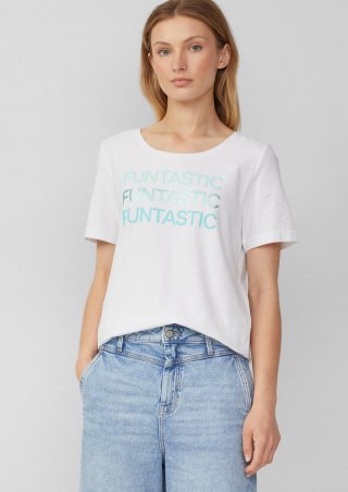 s.Oliver T-Shirt aus Baumwollstretch mit Print - weiß