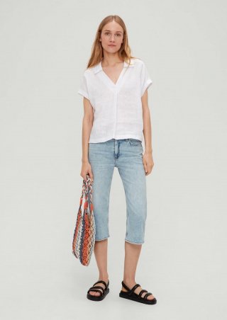 s.Oliver Karolin Comfort Culotte / Relaxed Fit / Mid Rise / Straight Leg - hellblau
