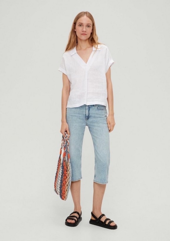s.Oliver Karolin Comfort Culotte / Relaxed Fit / Mid Rise / Straight Leg - hellblau