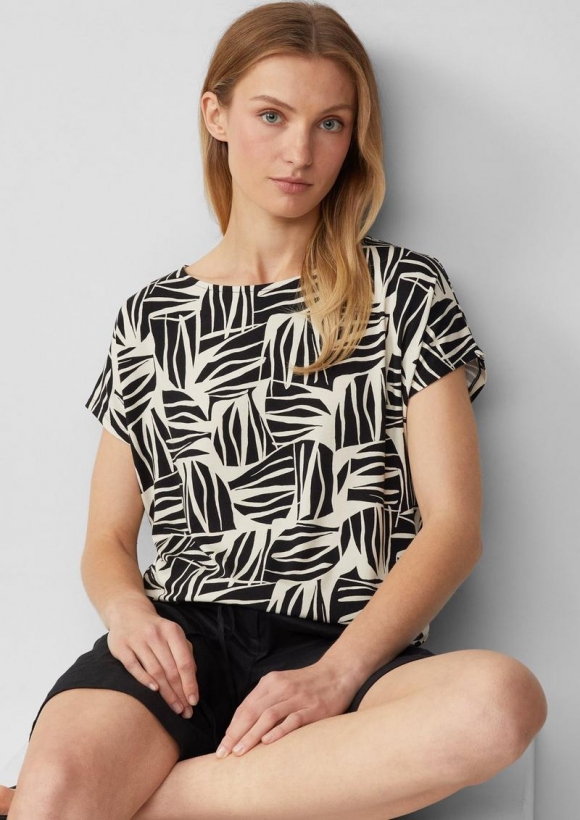 s.Oliver T-Shirt aus Viskosestretch im Relaxed Fit - schwarz
