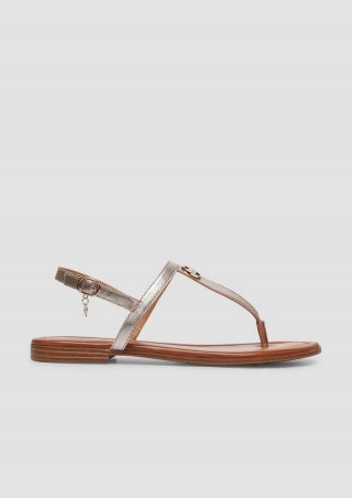 s.Oliver Zehentrenner-Sandalen aus Leder - gold