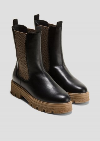 s.Oliver Halbhohe Chelsea Boots - schwarz