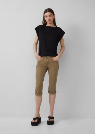 s.Oliver Jeans Catie /Slim Fit / Mid Rise / Capri Length - olivgrün