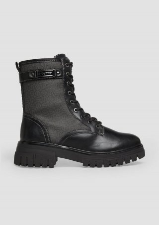 s.Oliver Stiefel mit Muster in Leder-Optik - schwarz