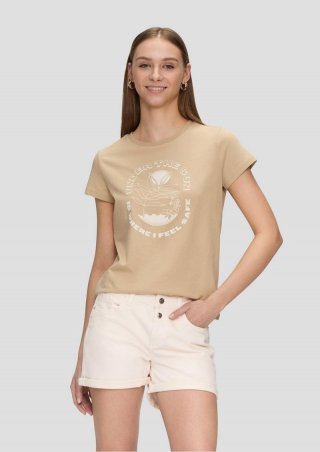 s.Oliver Jeans-Short Abby / Mid Rise / Slim Leg / Ziertaschen - creme