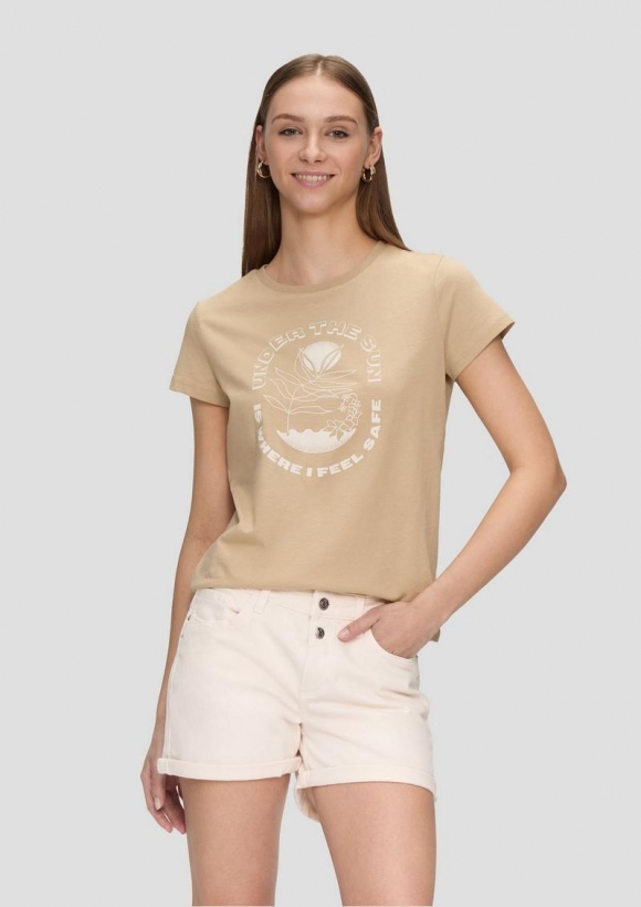 s.Oliver Jeans-Short Abby / Mid Rise / Slim Leg / Ziertaschen - creme