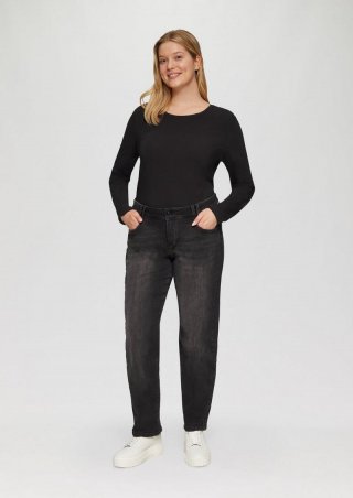 s.Oliver Jeans / Curvy Fit / Mid Rise / Slim Tapered Leg - dunkelgrau