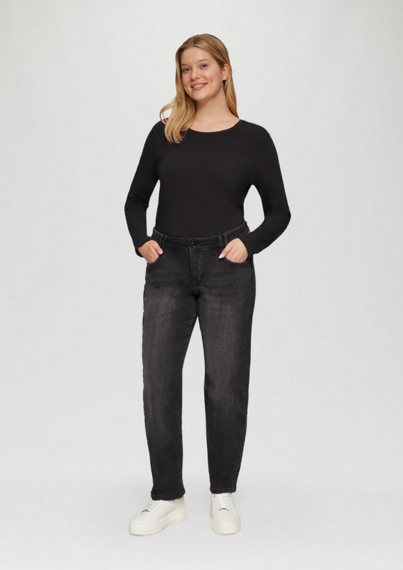 s.Oliver Jeans / Curvy Fit / Mid Rise / Slim Tapered Leg - dunkelgrau