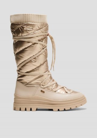 s.Oliver Gefütterte Tex-Stiefel in glänzender Optik - creme