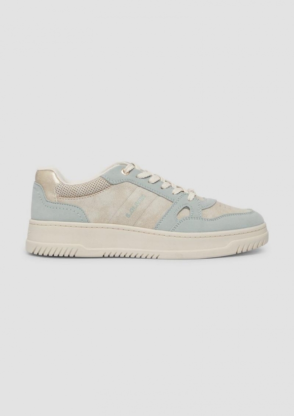 s.Oliver Sneaker mit Kontrast-Details - hellblau