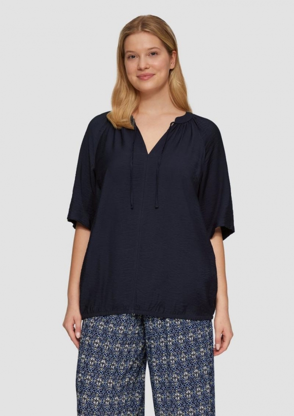 s.Oliver Bluse aus strukturierter Viskose - navy