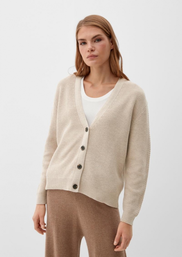 s.Oliver Cardigan aus Baumwollmix - beige