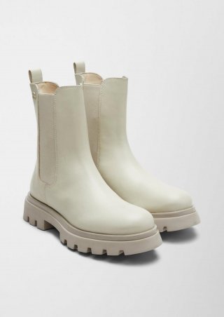 s.Oliver Gefütterte Lederstiefel - beige