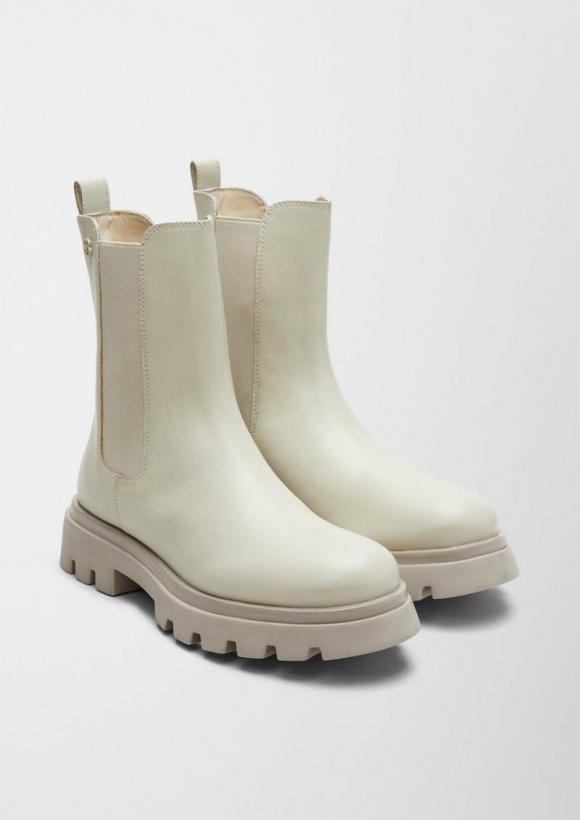 s.Oliver Gefütterte Lederstiefel - beige