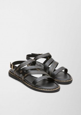 s.Oliver Riemchen-Sandalen aus Echtleder - schwarz