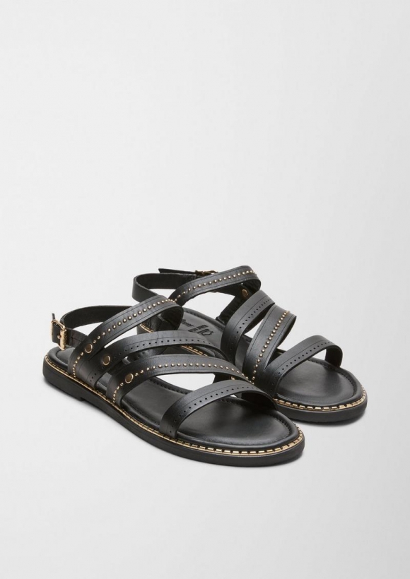 s.Oliver Riemchen-Sandalen aus Echtleder - schwarz