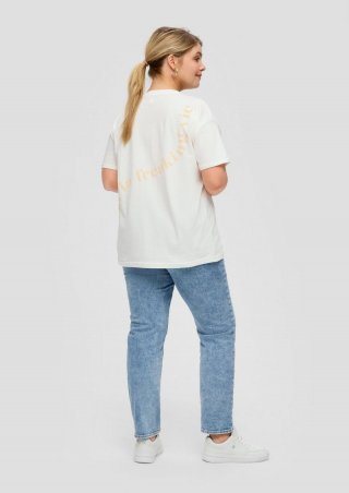 s.Oliver Oversize-Shirt mit Rückenprint - ecru