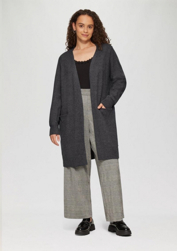 s.Oliver Lange Strickjacke aus Viskosemix - schwarz