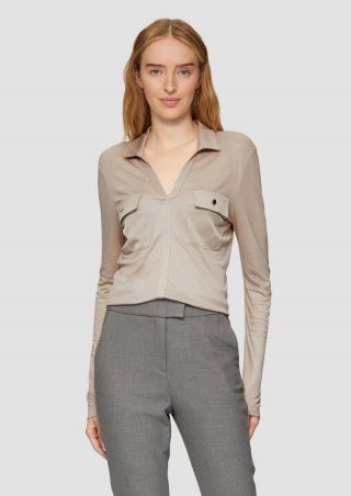 s.Oliver Longsleeve aus Viskose - beige