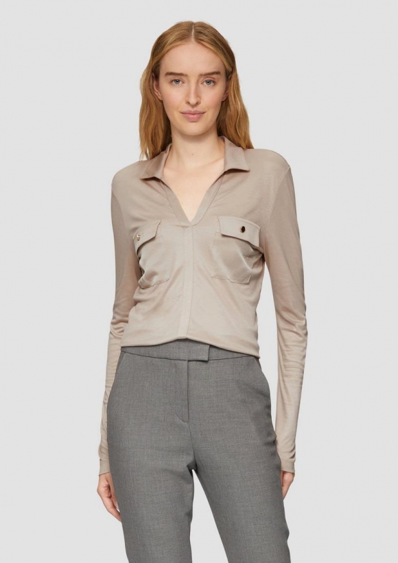 s.Oliver Longsleeve aus Viskose - beige