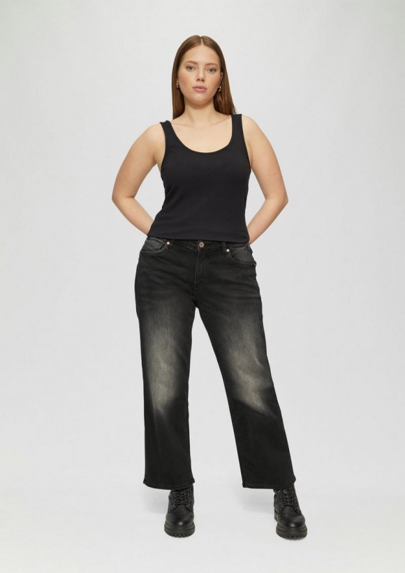 s.Oliver Ankle-Jeans / Slim Fit / Mid Rise / Straight Leg / Super Stretch - dunkelgrau