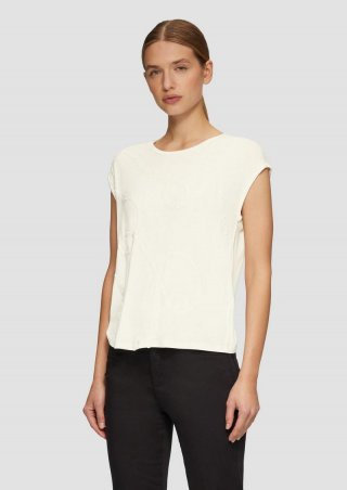 s.Oliver Shirt aus Viskosemix mit Pailletten - ecru