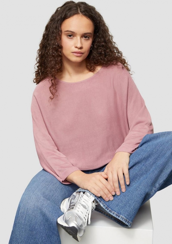 s.Oliver Strickpullover mit Fledermausärmeln - altrosa