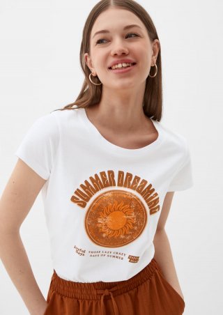 s.Oliver T-Shirt aus reiner Baumwolle - weiß