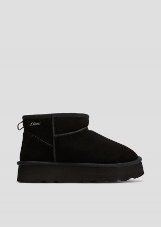 s.Oliver Stiefel mit Teddyplüsch-Futter - schwarz