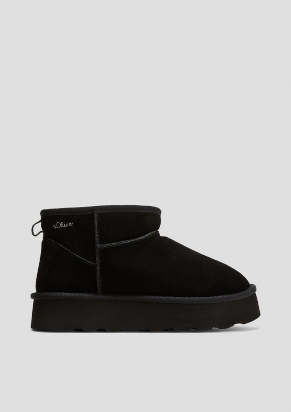 s.Oliver Stiefel mit Teddyplüsch-Futter - schwarz
