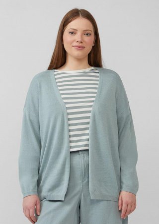 s.Oliver Strickjacke mit überschnittener Schulter - salbeigrün