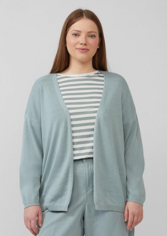s.Oliver Strickjacke mit überschnittener Schulter - salbeigrün