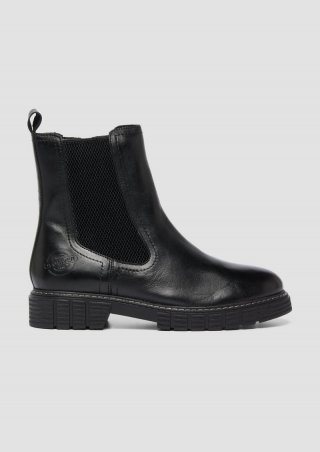 s.Oliver Chelsea-Boots aus Leder - schwarz
