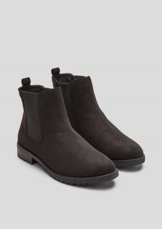 s.Oliver Chelsea Boots aus Velours - schwarz