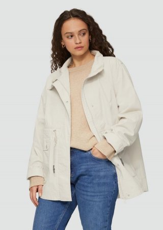 s.Oliver Baumwolljacke mit Tunnelzug in der Taille - hellgrau