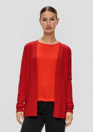 s.Oliver Longcardigan aus Baumwolle und Viskose - rot