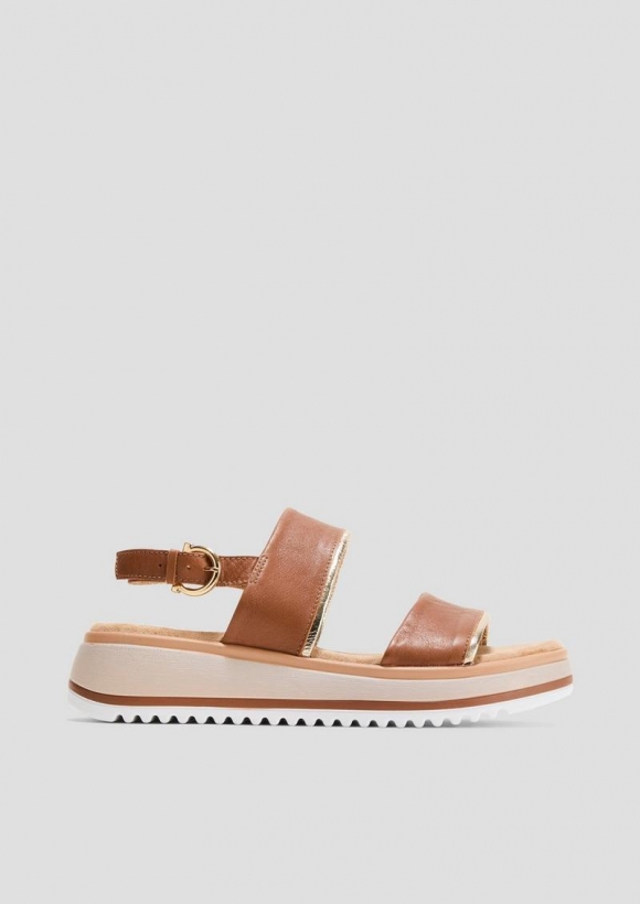 s.Oliver Sandalen mit Lederriemen - braun