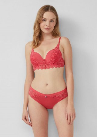 s.Oliver Slip mit Spitzen-Detail - koralle