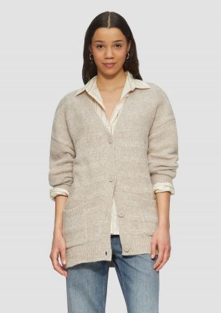 s.Oliver Weiche Strickjacke mit dezenter Struktur - helles beige