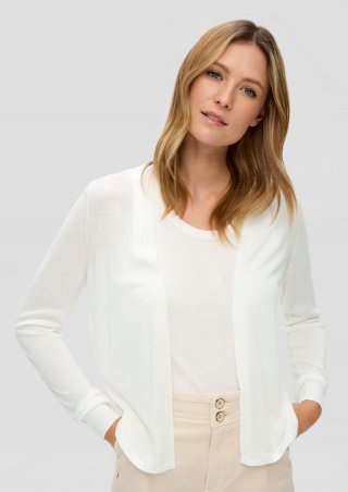 s.Oliver Feinstrick-Cardigan aus reiner Viskose - creme