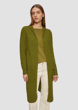 s.Oliver Long-Cardigan mit Kapuze - guacamole