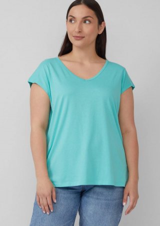 s.Oliver Ärmelloses Relaxed-Fit-Shirt mit Cut-out und Schleife - türkis