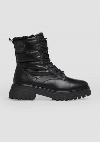s.Oliver Warm gefütterte Stiefel in Leder-Optik - schwarz